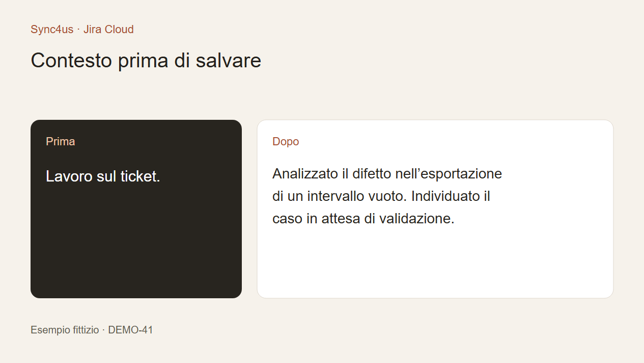 Esempi di descrizioni dei worklog in Jira